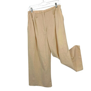 Molly Green Nashville Wide Leg Crop Pants Large Peach Flat Front Elastic Waist